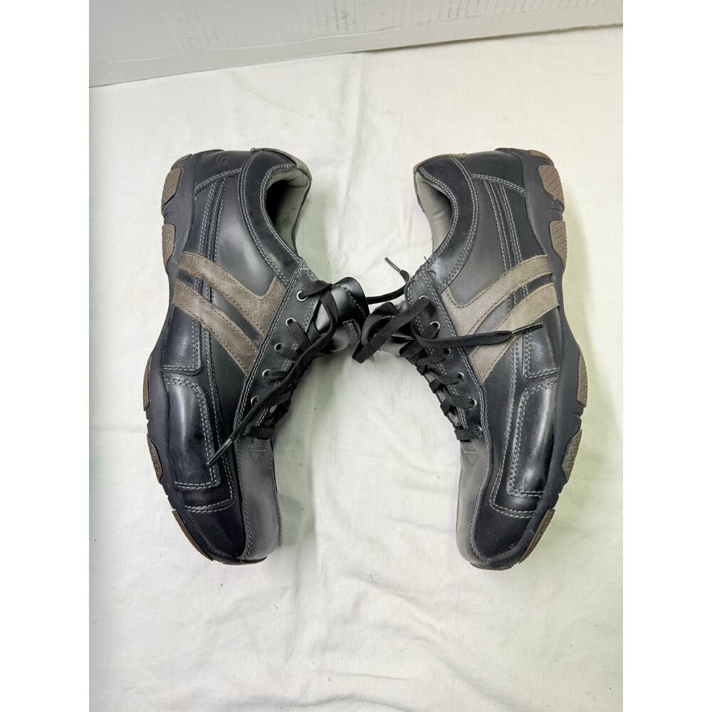 SKECHERS  LEATHER CASUAL SNEAKERS Mens size 12 color black SN 62861 - Picture 7 of 13